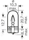 Signaallamp Osram 2825 W5W 12V W2.1X9.5D foto 2