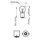 Philips 12498 P21W 12V BA15S signaallamp foto 2