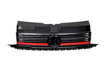 Volkswagen T6 2015–2024 Voorgrille met rode strip (voor embleem) foto 3