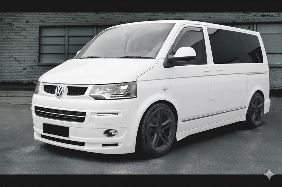 Volkswagen T5 2010–2015 Front bumper lip spoiler ABT Original (in primer, te spuiten) Foto 1