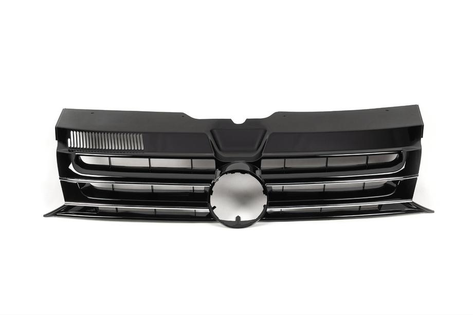 Volkswagen T5 2010–2015 Voorgrille, hoogglans zwart (voor embleem) Foto 1