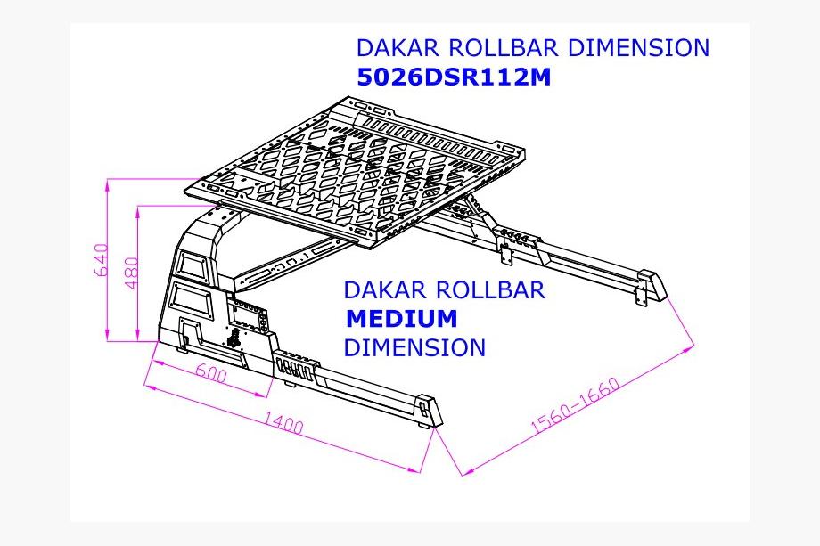 Isuzu D-Max 2019– Rollbar met mand Dakar (voor rolcover) Foto 4