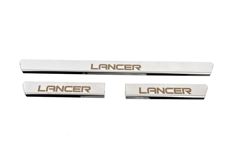 Mitsubishi Lancer 9 2004–2008 AFPRIJZING! Carmos instaplijsten (3 stuks, RVS) Image