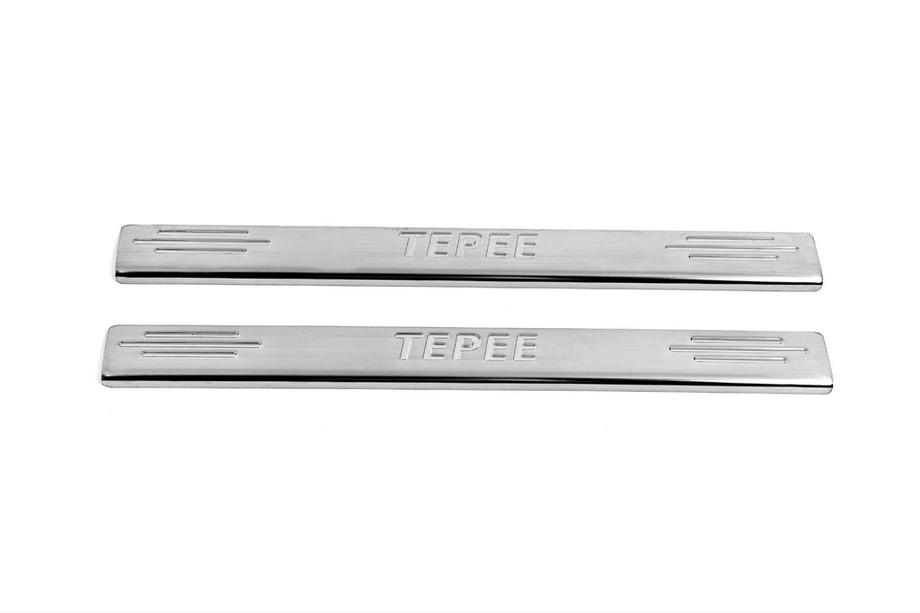 Peugeot Partner Tepee 2008–2018 Dorpellijsten Carmos V2 (RVS) Voorportieren (2 stuks) Foto 2