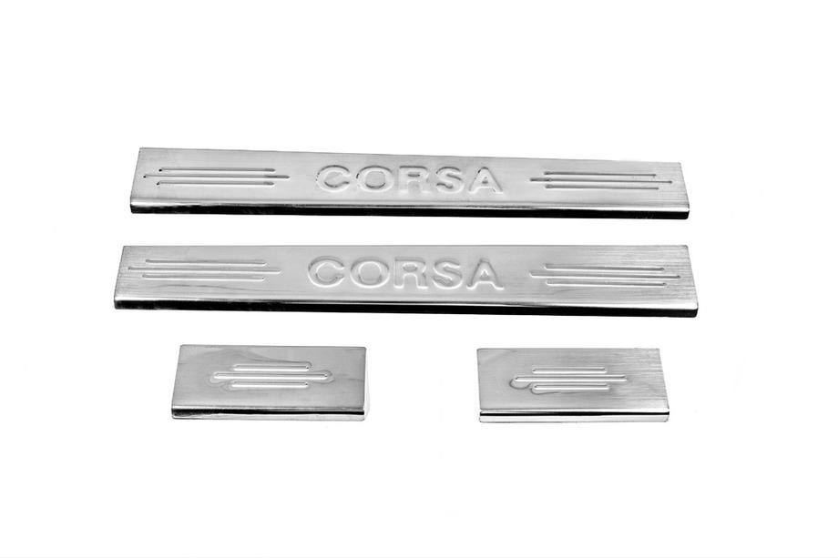 Opel Corsa C 2000–2006 Carmos V2 instaplijsten (4 stuks, RVS) Foto 2