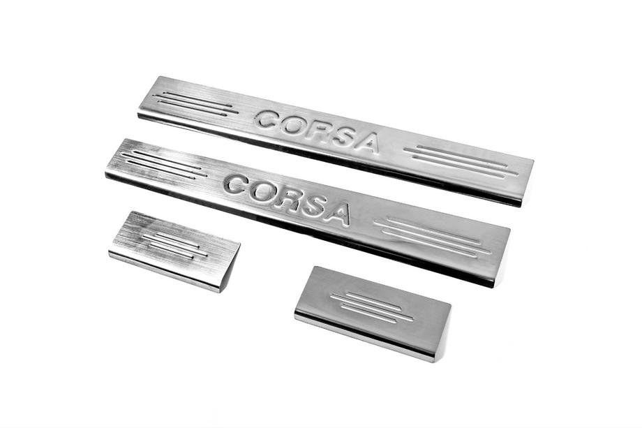 Opel Corsa C 2000–2006 Carmos V2 instaplijsten (4 stuks, RVS) Foto 1