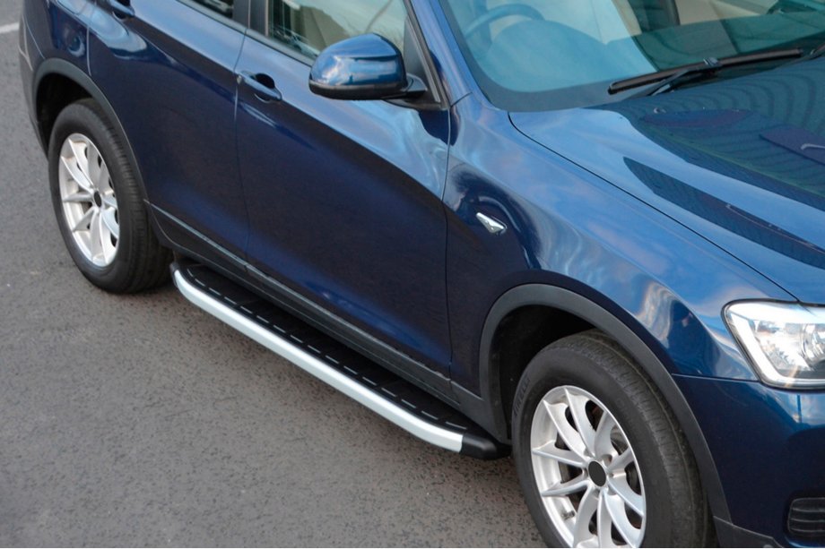 BMW X3 F25 2011–2018 Fullmond side steps (2 stuks, aluminium) Image
