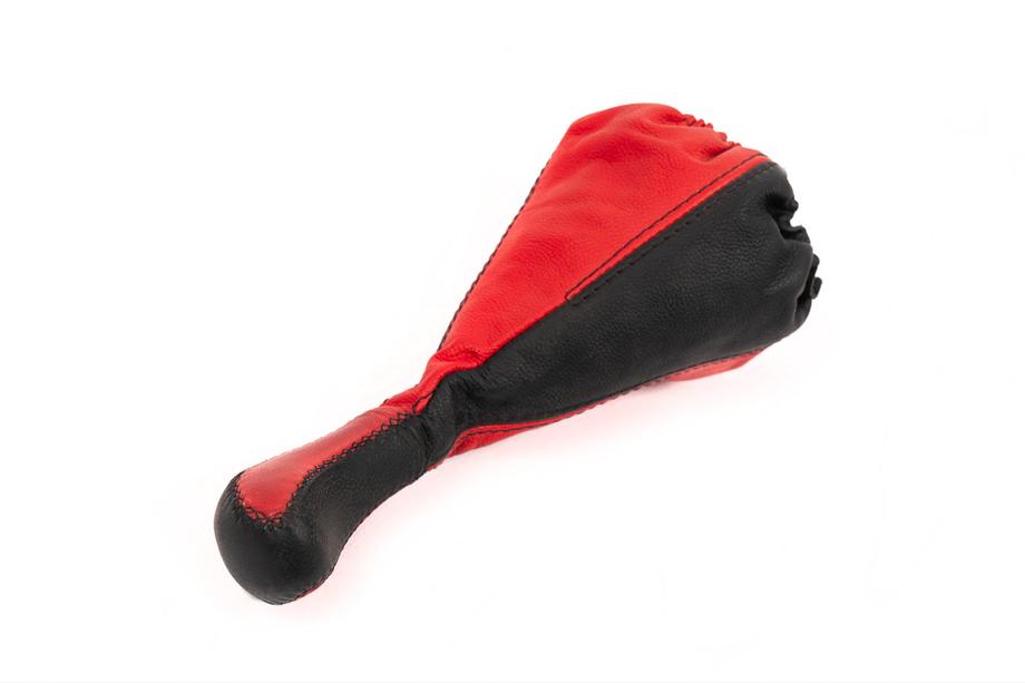 Universele pookhoes met versnellingspookknop (rood, leer) Image