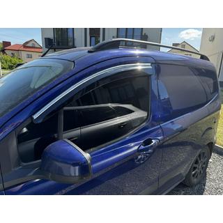 Raamdeflectoren met chromen sierlijst (4 stuks, Sunplex Chrome) Ford Courier 2014–2023 foto 1