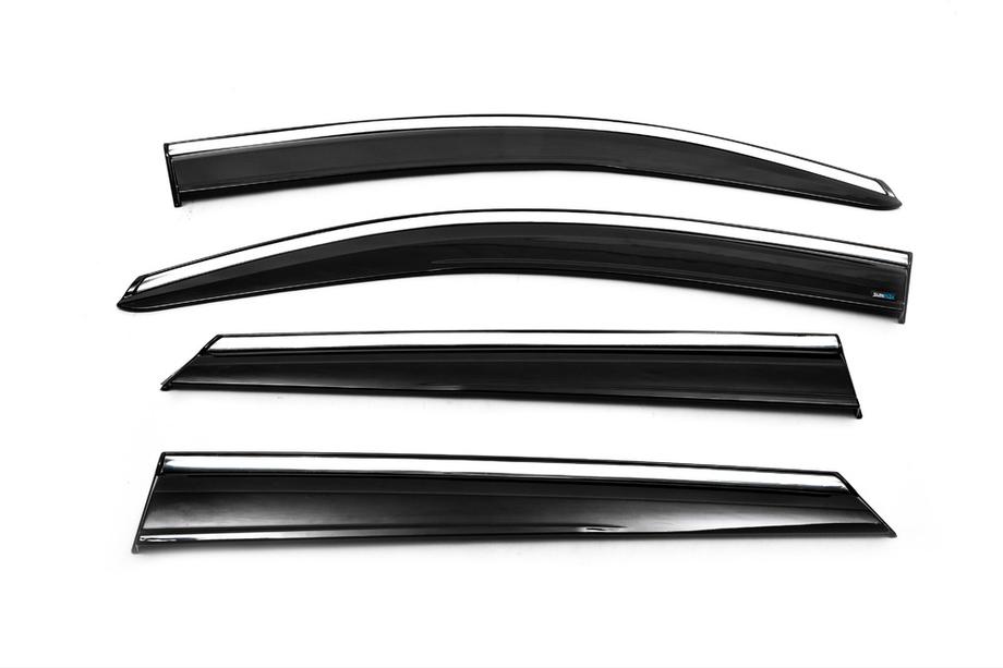 Hyundai Tucson TL 2016–2021 Raamdeflectoren met chromen sierlijst (4 stuks, Sunplex Chrome) Foto 5