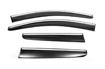 Nissan Qashqai 2010–2014 Raamdeflectoren met chromen sierlijst (4 stuks, Sunplex Chrome) foto 2