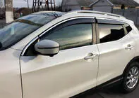 Nissan Qashqai 2014–2021 Raamdeflectoren met chromen sierlijst (4 stuks, Sunplex Chrome) foto 1