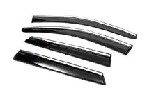 Nissan Qashqai 2014–2021 Raamdeflectoren met chromen sierlijst (4 stuks, Sunplex Chrome) foto 8