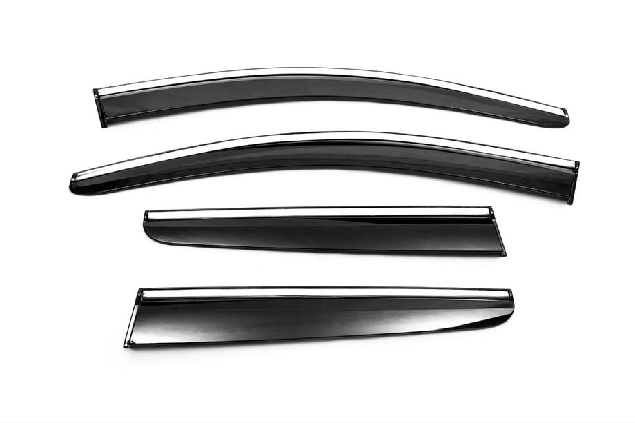 Peugeot 3008 2016–2023 Raamdeflectoren met chromen sierlijst (4 stuks, Sunplex Chrome) Foto 3
