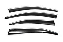 Skoda Octavia III A7 2013–2019 Winddeflectoren met chromen sierlijst Liftback (4 stuks, Sunplex Chrome) foto 1