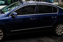 Volkswagen Passat B6 2006–2012 Raamdeflectoren met chromen sierlijst (4 stuks, Sunplex Chrome) foto 6
