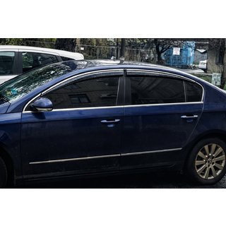 Raamdeflectoren met chromen sierlijst (4 stuks, Sunplex Chrome) Volkswagen Passat B6 2006–2012 foto 3
