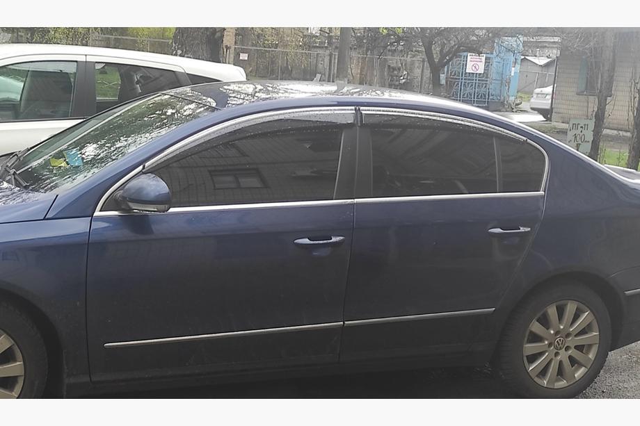 Volkswagen Passat B7 2012–2015 Zijruit winddeflectoren met chroomlijst SD (4 stuks, EU, Sunplex Chrome) Foto 1