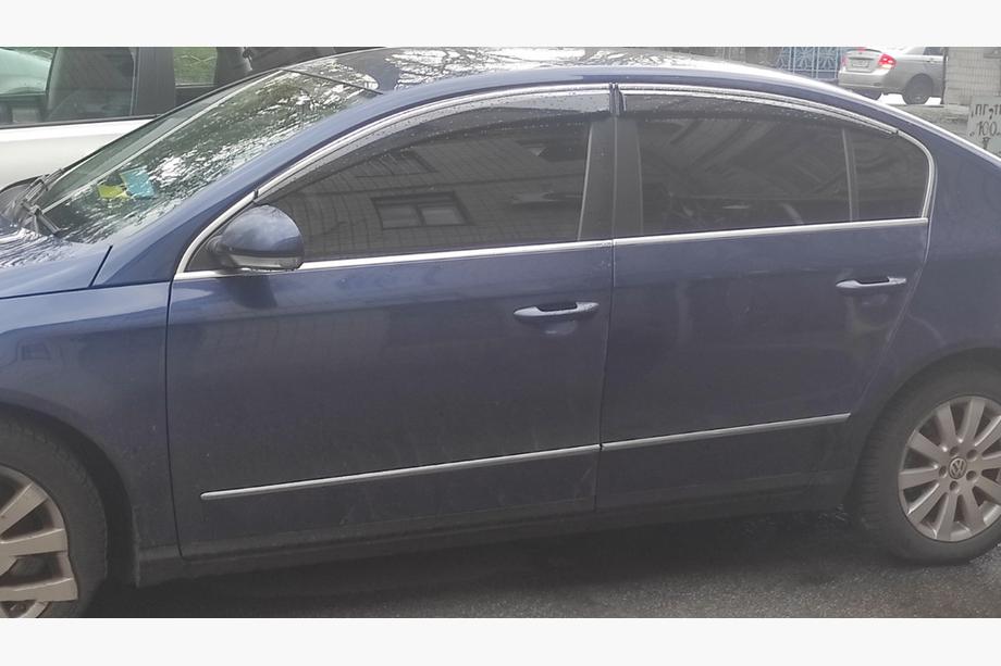 Volkswagen Passat B7 2012–2015 Zijruit winddeflectoren met chroomlijst SD (4 stuks, EU, Sunplex Chrome) Foto 5