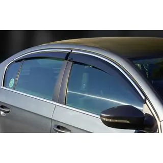 Raamwindschermen met chroomstrip SD (4 stuks, Sunplex Chrome) Volkswagen Passat B8 2015–2023 foto 1