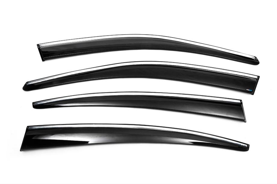 Volkswagen Passat B8 2015–2023 Raamwindschermen met chroomstrip SD (4 stuks, Sunplex Chrome) Foto 5