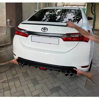 LIP-spoiler (Sunplex, zwart) (118 cm * 6,4 cm) Toyota Corolla 2013–2019 foto 2