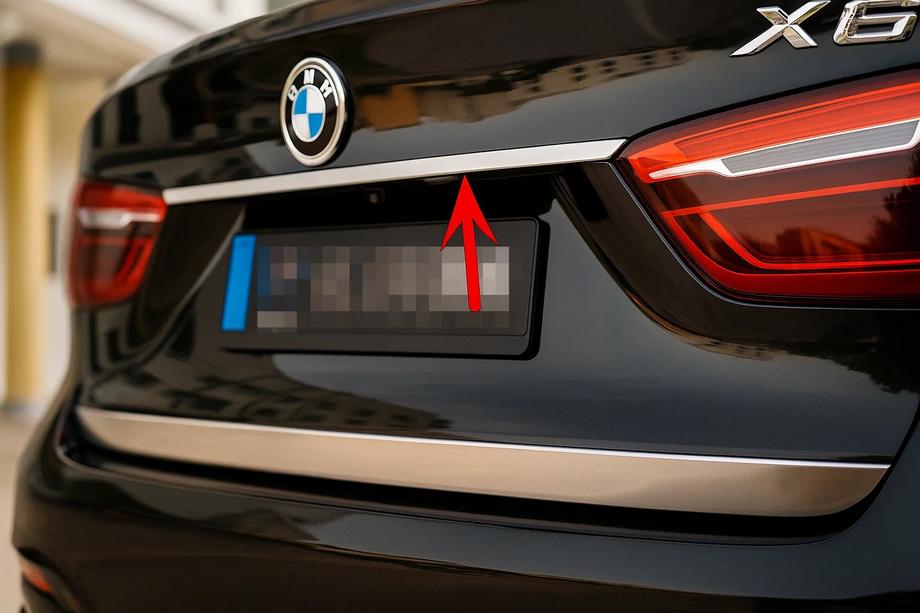 BMW X6 F16 2014–2019 Chroomstrip boven de kentekenplaat Image