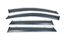 Nissan Qashqai 2014–2021 Raamdeflectoren met chroomstrip (4 stuks, Libao) foto 2