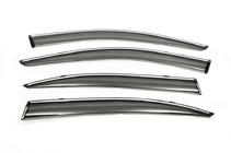 Skoda Octavia II A5 2010–2013 Raamwindschermen met chroom LiftBack (set van 4, Libao) foto 1