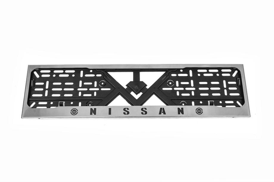 Nissan Chromen kentekenplaathouder Nissan (1 st, roestvrij staal) Foto 2