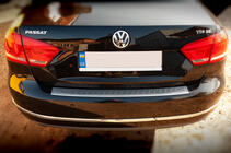Volkswagen Passat B7 2012–2015 OmsaLine MAT achterbumperbeschermer (Sedan, RVS) foto 2
