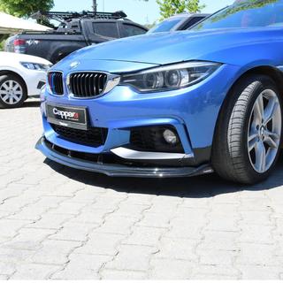 Front bumper lip spoiler voor M-Sport (zwart) BMW 4 Serie F32/F33/F36 2012–2020 foto 2