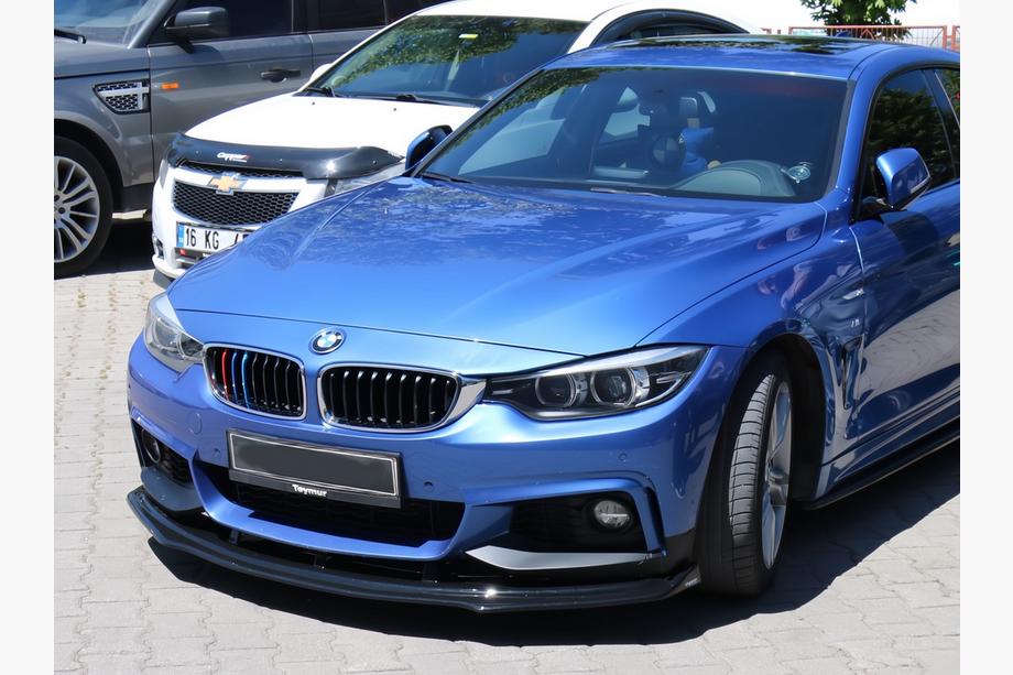 BMW 4 Serie F32/F33/F36 2012–2020 Front bumper lip spoiler voor M-Sport (zwart) Image