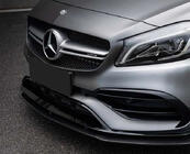 Mercedes A-Klasse W176 2012–2018 Voorbumper lipspoiler (voor AMG-Line / A45 AMG HB 2016-2018, zwart) foto 2