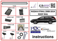 Nissan X-trail T31 2007–2014 Afsluitbare dwarsdragers voor geïntegreerde dakrails WingBar V1 (2 stuks) Grijs foto 3