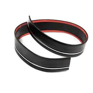 Zwarte sierlijst met chromen strip per meter sal65 (1 meter, 59 mm) foto 1