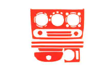 Opel Corsa B 1993–2004 Dashboard sierpanelen (rood) foto 1