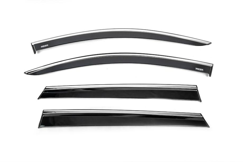 Peugeot 5008 2016–2023 Raamwinddeflectoren met chroomlijst (4 stuks, Niken) Image