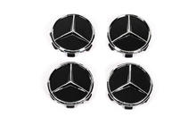 Mercedes-Benz Naafdoppen voor velgen 71/75 mm zonder ring (set van 4, zwart V1) foto 1
