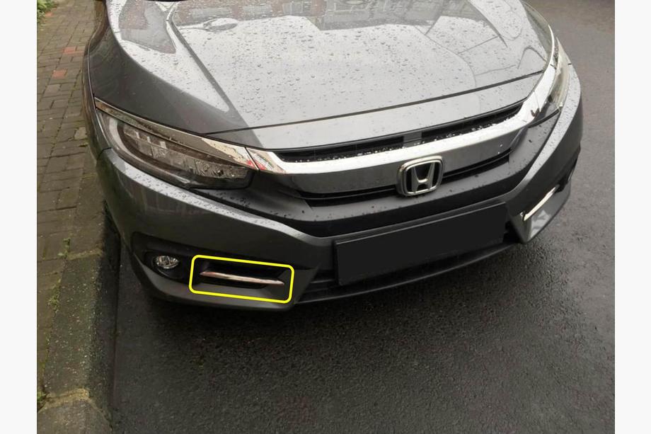 Honda Civic Sedan X 2016–2021 Carmos RVS sierlijsten voor mistlampen (set 2 st.) Foto 4