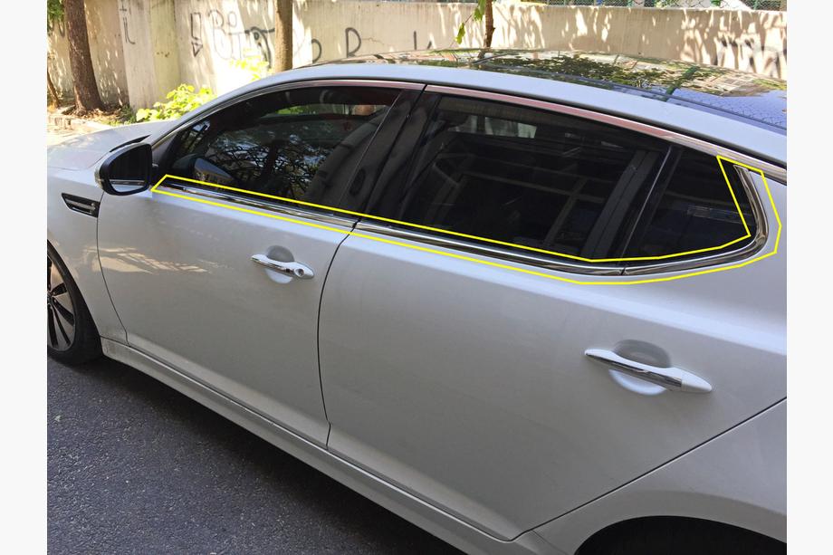 Kia Optima 2010–2016 Onderste raamlijsten (6 st., RVS) Image