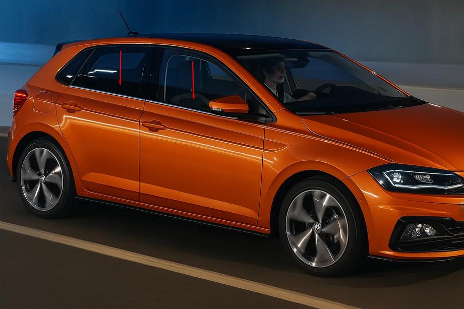 Volkswagen Polo 2017– Raamomlijsting (4-delig, RVS) Foto 1