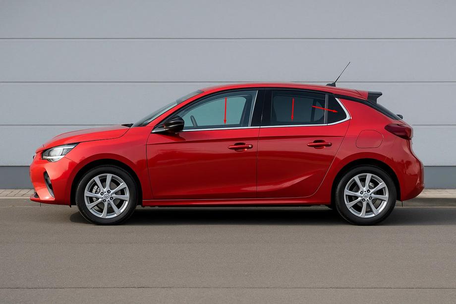 Opel Corsa F 2019– Onderste raamlijsten (6 stuks, RVS) Image