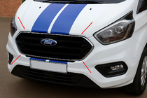 Ford Custom 2013–2022 RVS sierlijsten voor bumpergrille 2018+ (4-delig) foto 1