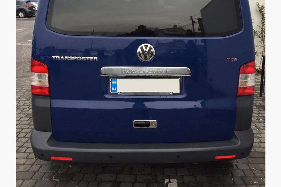 Volkswagen T5 Transporter 2003–2010 Sierlijst boven kenteken voor achterklep (met opschrift, RVS) Carmos - Turks staal Image