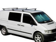 Mercedes Vito W638 1996–2003 Dwarsbalken voor originele montagepunten, zwart Kenguru (3 stuks) foto 1