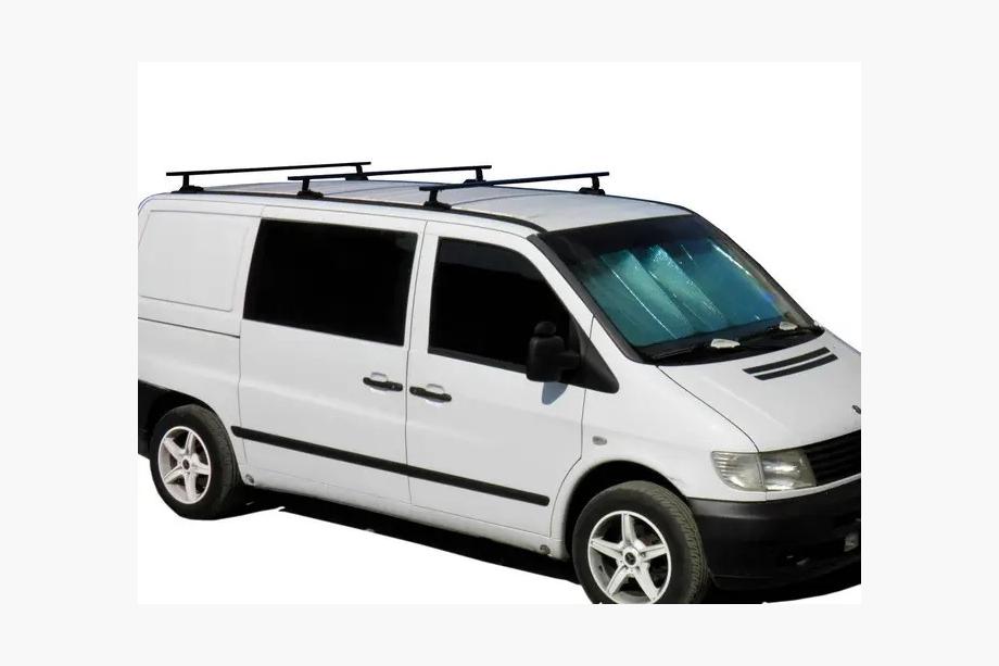 Mercedes Vito W638 1996–2003 Dwarsbalken voor originele montagepunten, zwart Kenguru (3 stuks) Image