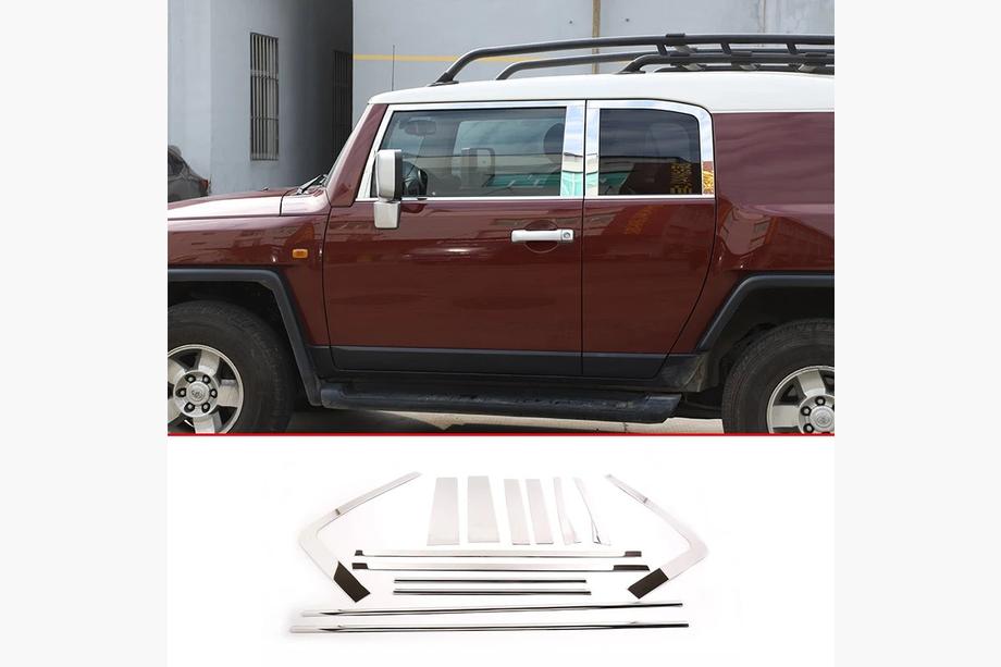 Toyota FJ Cruiser 2006–2022 Set raamstrips (RVS, 16-delig) Foto 13