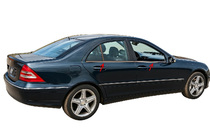 Mercedes C-Klasse W203 2000–2007 RVS raamlijsten 4-delig, Sedan, Carmos - Turks staal foto 1