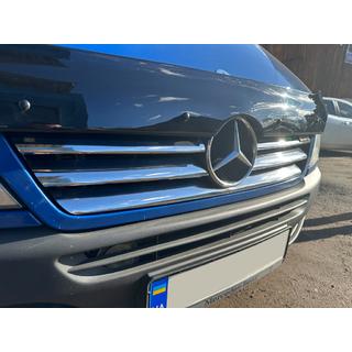Brede grille sierlijsten (2002-2006, 6-delig, RVS) Mercedes Sprinter W901/902/903/904/905 1995–2006 foto 1